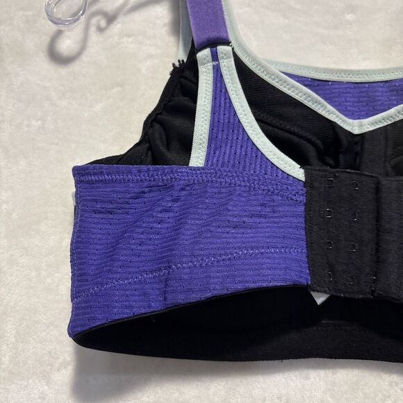 Glamorise 9166 Custom Control Black Purple High Impact Sports Bra Size 34DD - Picture 11 of 16